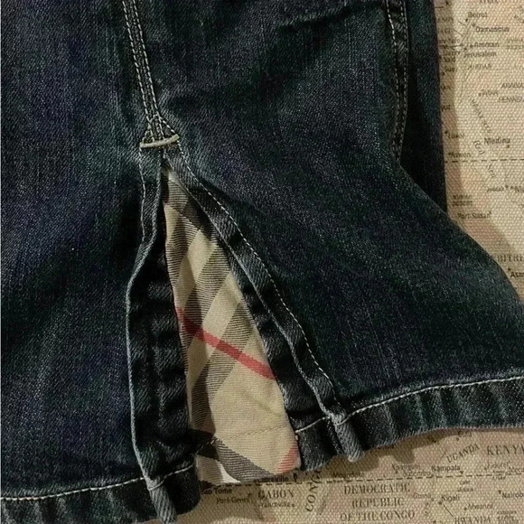 Burberry 2 Denim Nova Check Overall Denim  Dress Shipped via USPS - Picture 5 of 5